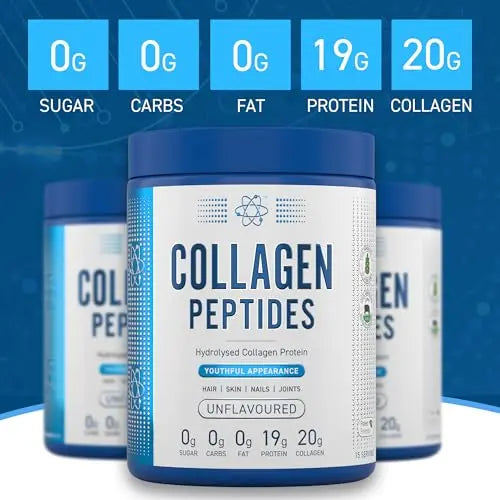 Applied Nutrition Collagen Peptides Powder - Hydrolysed Bovine Collagen Protein, Halal, Healthy Skin, Hair, Nails (Unflavoured) (300g - 15 Servings) Applied Nutrition Au supplements