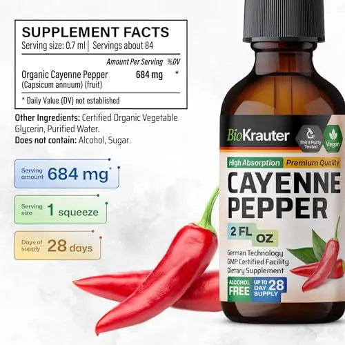 MAUWE HERBS Cayenne Pepper Supplement - Organic Cayenne Pepper Tincture MAUWE HERBS Au supplements