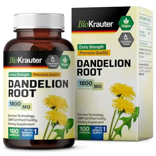 BIO KRAUTER Dandelion Root Capsules - Organic Dandelion Root Supplement - Vegan BIO KRAUTER Au supplements