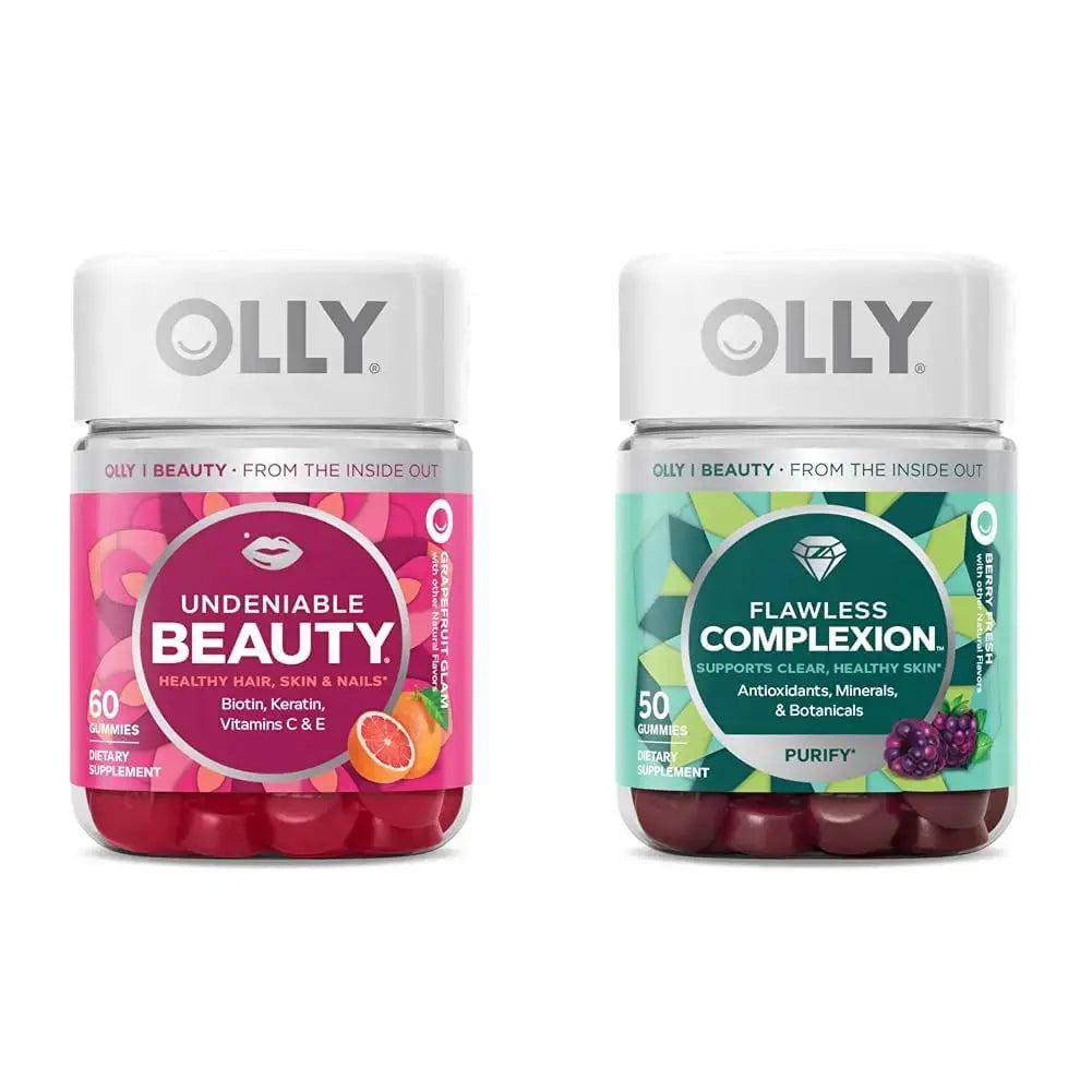 OLLY Undeniable Beauty Gummy & Flawless Complexion Gummy, Clear and Healthy Skin Support, Vitamins E, A, Zinc, Chewable Supplement, Berry - 50 Count (Pack of 1) OLLY Au supplements