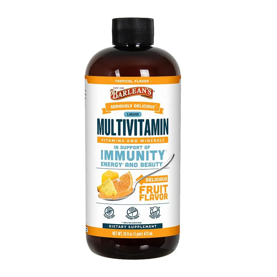 Barlean's Liquid Multivitamin for Women, Men & Kids, 21 Essential Vitamins & Minerals, Includes Biotin, B-Complex Barlean's Au supplements