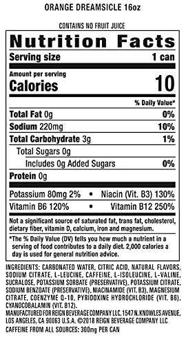 Reign Total Body Fuel, Orange Dreamsicle, Fitness & Performance Drink, 16 Fl Oz (Pack of 12) Reign Au supplements