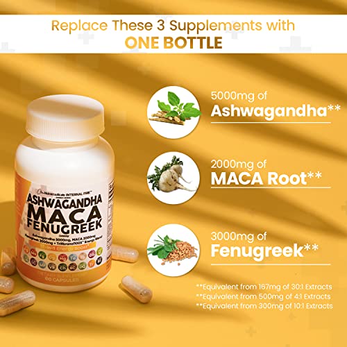 Ashwagandha 5000mg Maca Root 2000mg Fenugreek 3000mg Suppleme Clean Nutraceuticals Au supplements
