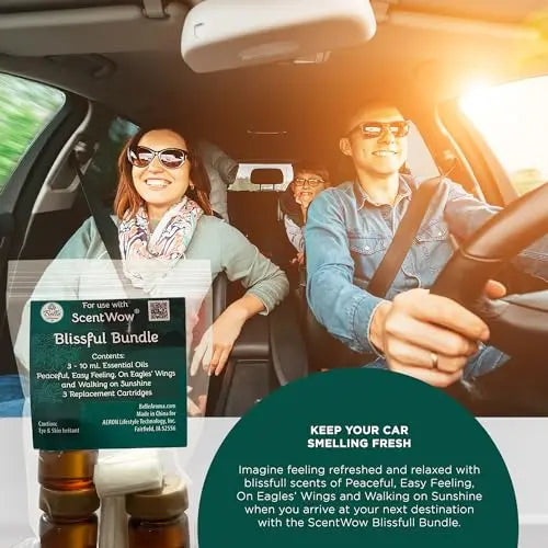 ScentWow® Aromatherapy Car Diffuser Refill Essential Oil Bundle with Three Refill Pads and 10ml Bottles Belle Aroma Au supplements
