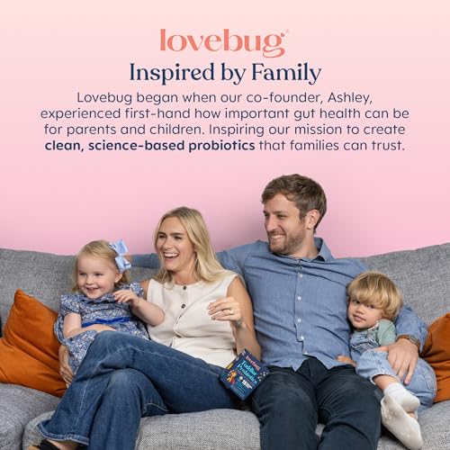 LOVEBUG Kids Probiotic Powder with Prebiotic Fiber - Toddler Immunity Support & Constipation Relief - USDA Organic Probiotics for Childrens Gut & Digestive Health