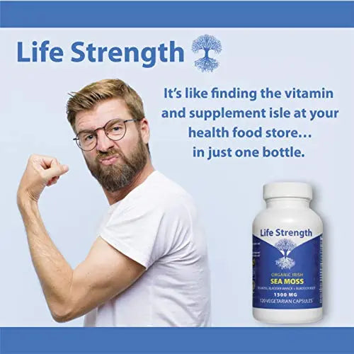 Life Strength Organic Sea Moss 120 CT Wildcrafted Irish Sea Moss and Bladderwrack Burdock Life Strength Au supplements
