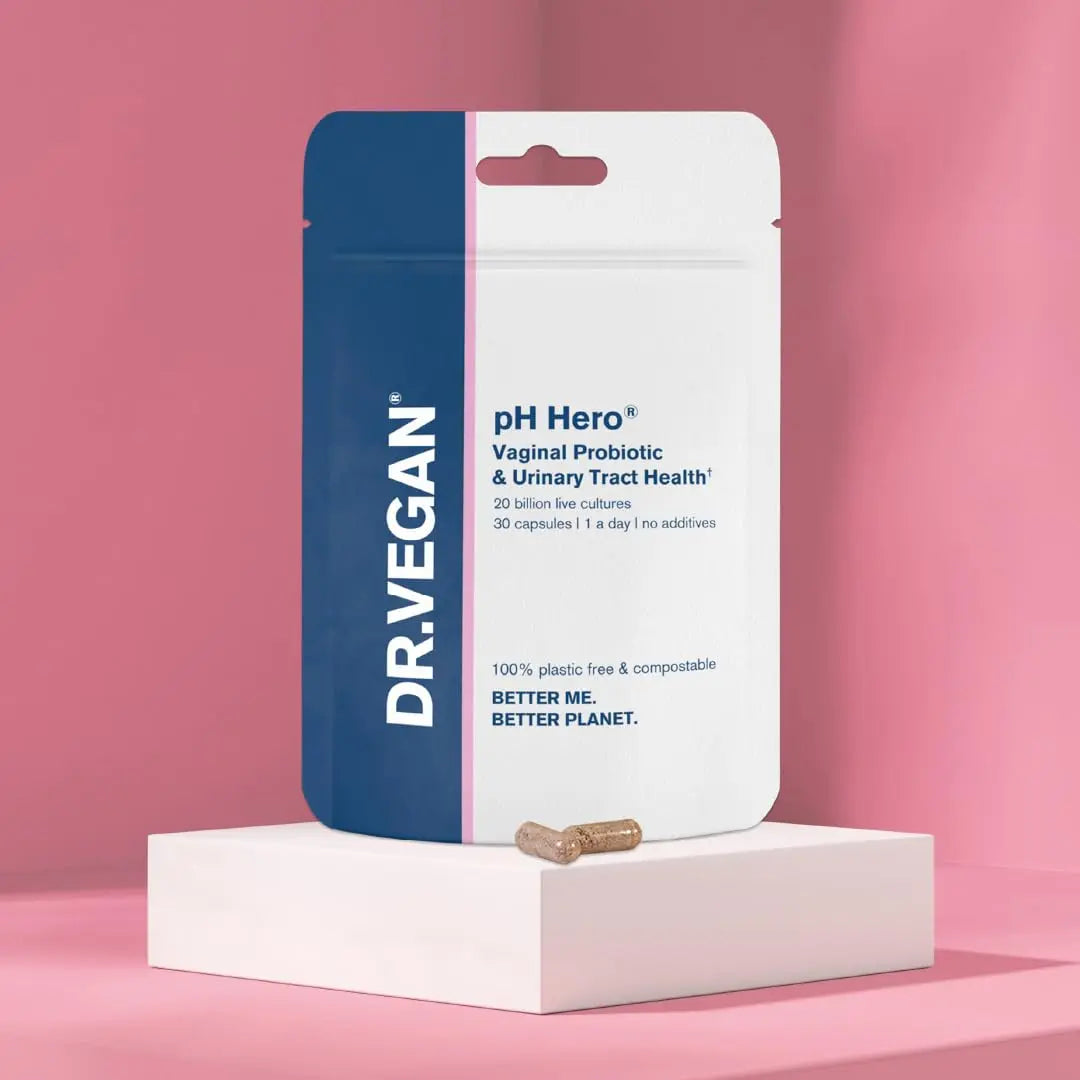 DR.VEGAN | pH Hero | Supports Balanced Vaginal Flora | 50bn CFU | Cranberry | Sea Buckthorn dr vegan Au supplements