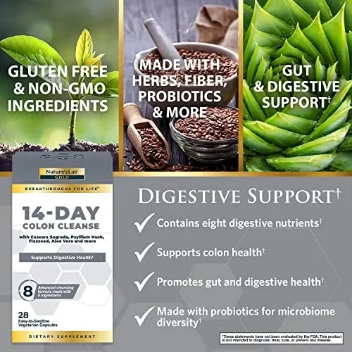 Nature's Lab Gold 14 Day Colon Cleanse* - Blend of Probiotics, Fiber, Flavonoids Nature's Lab Au supplements