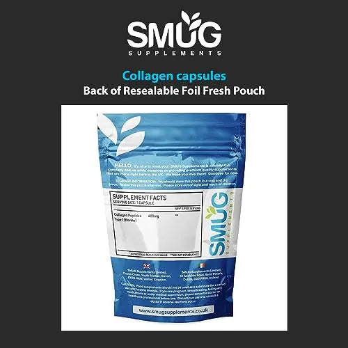 SMUG Supplements Collagen Capsules - 60 High Strength 400mg Pills - Promotes Healthy Skin SMUG Supplements Au supplements