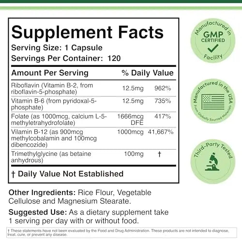 Methylated Multivitamin (Methylated and Activated Vitamins Only - Methylated B Complex with Trimethylglycine Double Wood Supplements Au supplements