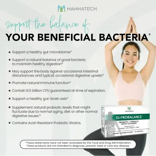 Mannatech Prebiotics and Probiotics, 30 Slimsticks, Yogurt Flavor, GI-ProBalance w/MannaBiotic Blend Mannatech Au supplements