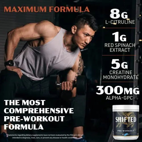 SHIFTED Maximum Pre Workout Powder, Energy & Focus Supplement with Creatine Monohydrate SHIFTED Au supplements