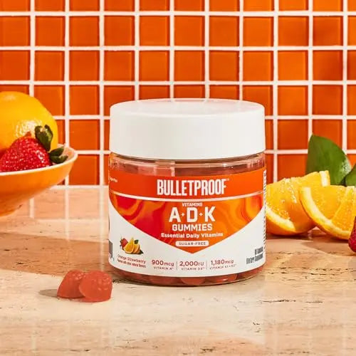 Bulletproof Sugar-Free Orange Strawberry Vitamins A+D+K Gummies, 60 Count, Keto Bulletproof Au supplements