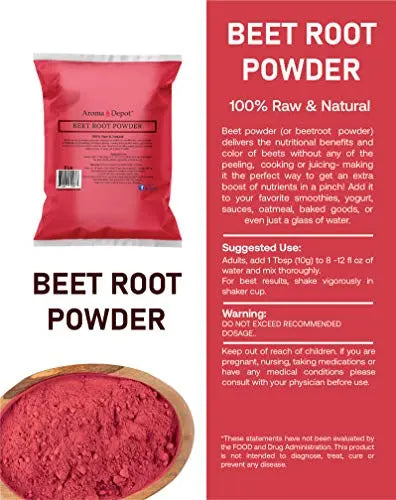 Beet Root Powder 8 oz. by Aroma Depot Raw & Non-GMO I Vegan & Gluten Free I Nitric Aroma Depot Au supplements