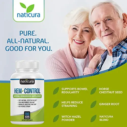 Naticura Hem-Control Natural Hemorrhoid Supplement - Vegan Herbal Supp Naticura Au supplements