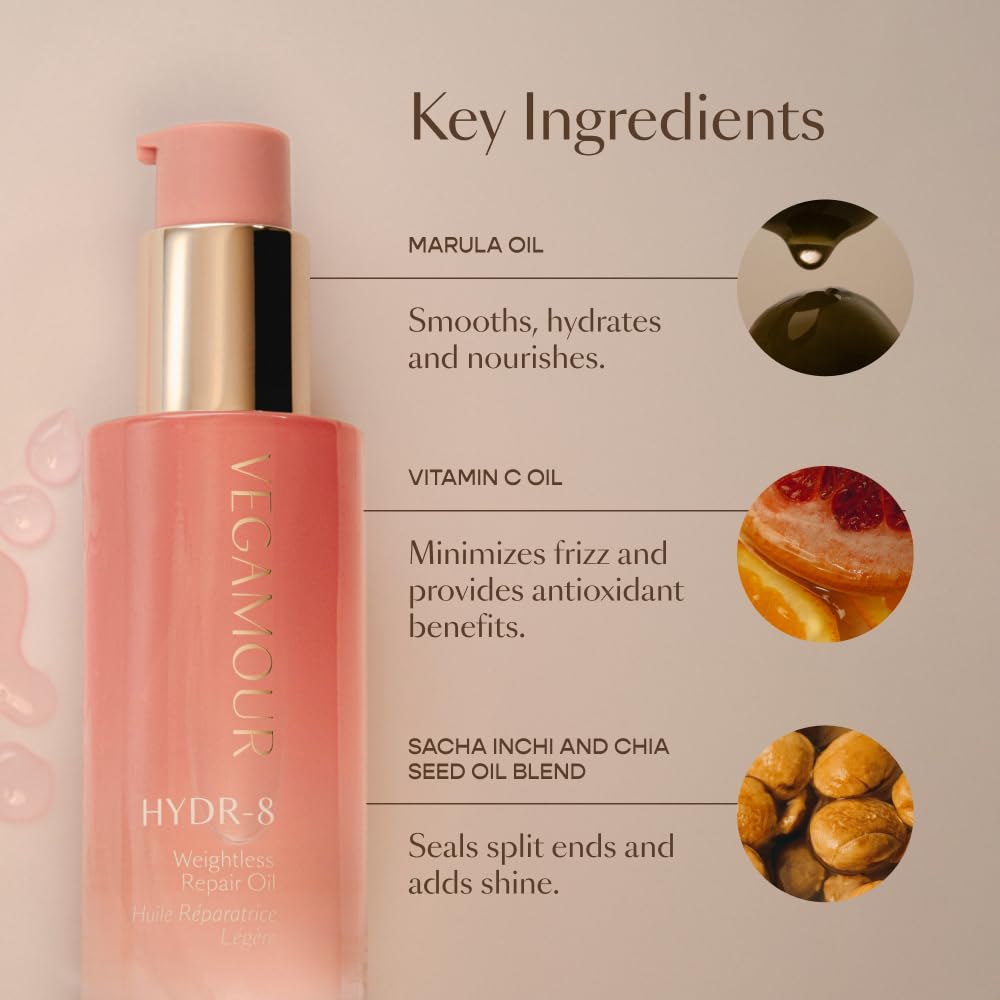 Vegamour Essentials Kit: Revitalizing Shampoo & Conditioner, Hair Serum, Weightless Repair Oil for All Hair Types VEGAMOUR Au supplements