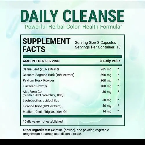 IVL - Daily Cleanse Herbal Colon Health Formula - Detoxification, Probiotic, Digestive Support IVL Au supplements