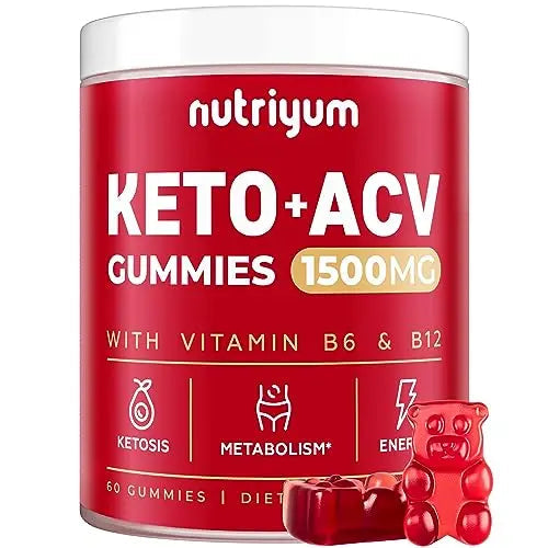 nutriyum Keto ACV Gummies 1500 mg - Apple Cider Vinegar Gummies with B6 & B12 nutriyum Au supplements