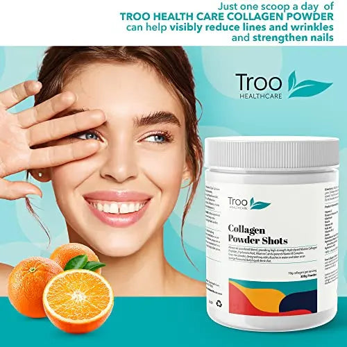 Hydrolysed Marine Collagen Peptides Powder Enhanced with Essential Vitamins 300g Troo Health Care Au supplements