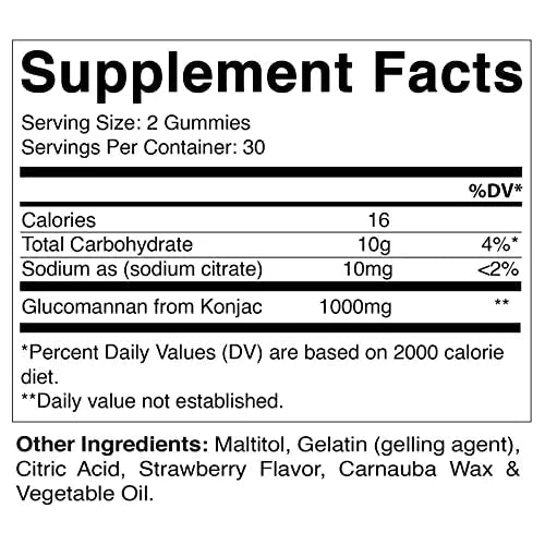 Vitamatic Sugar Free Glucomannan Gummies (Amorphophallus Konjac Root) - 1000mg per Vitamatic Au supplements