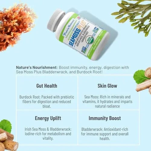 Power By Naturals Sea Moss Plus - USDA Certified Organic Wildcrafted Irish Seamoss Power By Naturals Au supplements