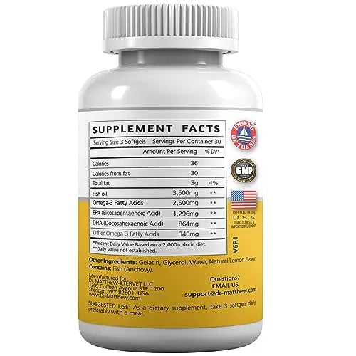 Burpless Fish Oil Pills. Triple Strength Omega 3 Fish Oil Burpless. EPA DHA Omega 3 Supplement Dr. Matthew Au supplements