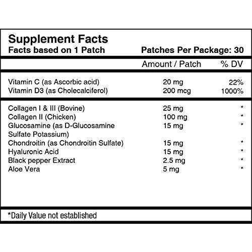 Patch Aid Advanced Collagen Plus - 30 Daily Topical Patches. 100% Natural & Vegan. Allergy & Filler Free Patch Aid Au supplements