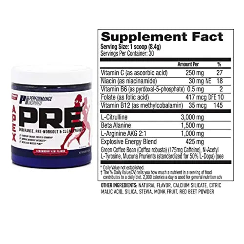 PERFORMANCE INSPIRED Nutrition - APEX Pre Workout Powder - Increase Energy & Endurance PERFORMANCE INSPIRED Au supplements