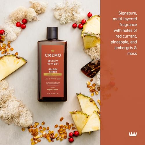 Cremo Body Wash for Men, Rich-Lathering Golden Amber, 16 Fl Oz