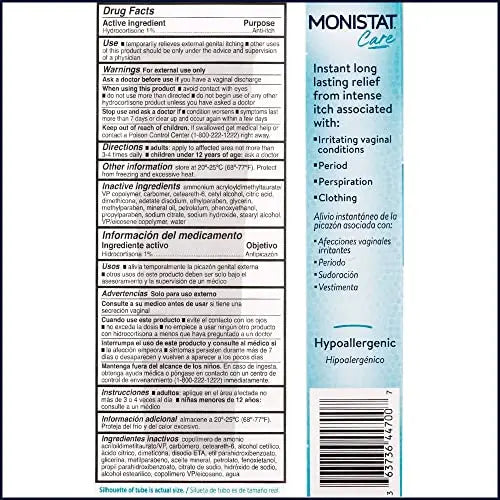 Monistat Instant Itch Relief Cream for Women, Maximum Strength Feminine Itch Care, 1 oz Monistat Au supplements