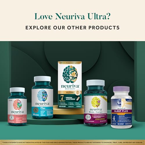 NEURIVA Ultra Decaffeinated Clinically Tested Supplement for Mental Alertness, Memory, Focus & Concentration, Cognivive, Neurofactor