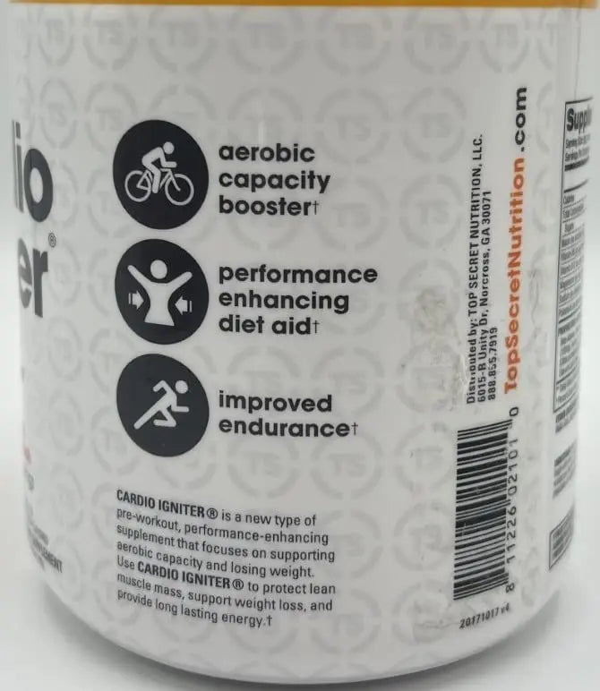Top Secret Nutrition Cardio Igniter Pre-Workout Supplement with Beta-Alanine, L-Carnitine Top Secret Nutrition Au supplements