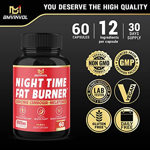 BMVINVOL Night Time Fat Burner, 12-in-1 Powerful Blend of Green Tea, Ceylon Cinnamon BMVINVOL Au supplements