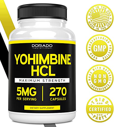 Yohimbine HCL 5mg For Men and Women (270 Capsules) - More Potent Than Yohimbe DORADO NUTRITION Au supplements