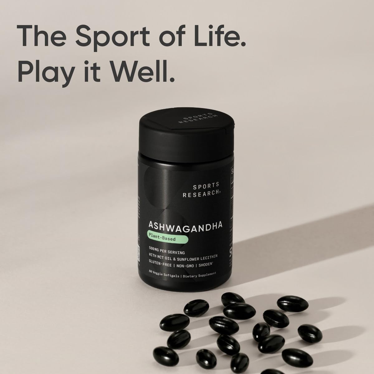 Sports Research® Ashwagandha Softgels with Coconut MCT Oil - Natural Adaptogen Made with Shoden® Ashwa for Relaxation, Calm & Sleep Support - Gluten Free & Vegan Friendly - 60 Count Sports Research Au supplements