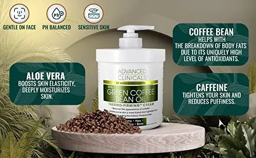 Advanced Clinicals Retinol Body Cream + Green Coffee Bean Oil Slim & Tighten Body Lotion Advanced Clinicals Au supplements
