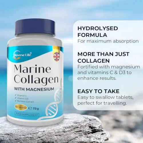 Reverse Life Powerful Marine Collagen Tablets 1800mg with Vitamin C & Vitamin D3 + Magnesium Reverse Life Au supplements
