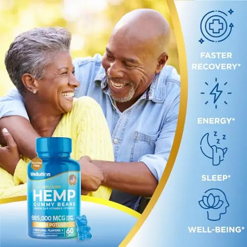 Wellution Hemp Gummies 985,000 High Potency - Fruity Gummy Bear with Hemp Oil Wellution Au supplements