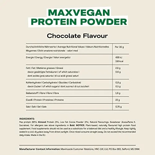 MaxiNutrition - MaxVegan Protein Powder, Chocolate - Plant Based Protein Food Supplement MaxiNutrition Au supplements