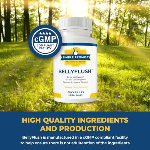 Simple Promise - BellyFlush - Detox and Colon Cleanse - Supports Digestive Health, 60 Capsules Simple Promise Au supplements