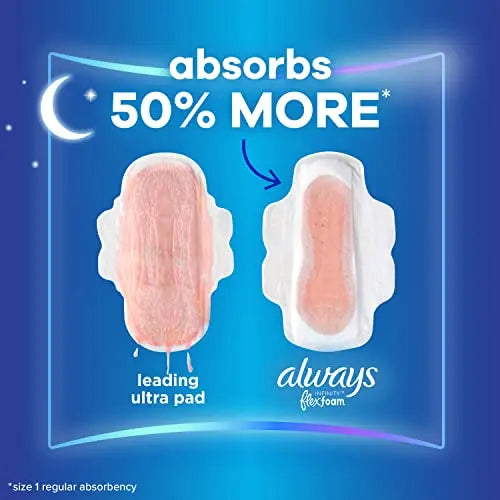 Always Infinity Feminine Pads For Women, Size 4 Overnight Absorbency, Multipack, With Flexfoam Always Au supplements