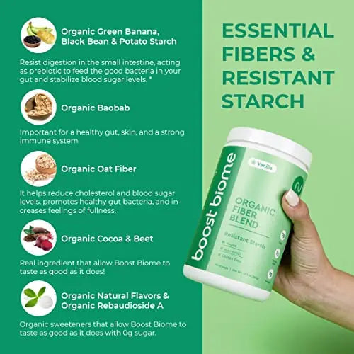 Boost Biome Fiber Supplement Organic Super Greens Powder – Supports Bloating Relief Boost Biome Au supplements