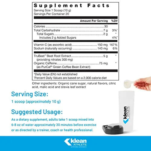 Klean ATHLETE Pre-Workout | Unique Formula with Beet Root Extract, Vitamin C, and Organic Klean ATHLETE Au supplements