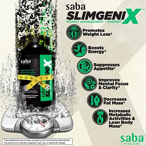 Saba SlimGenix -Energy, Weight Management, Appetite Control, Focus, Fat Burner Saba Au supplements