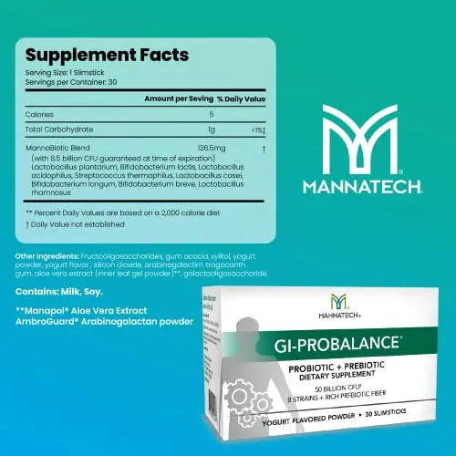 Mannatech Prebiotics and Probiotics, 30 Slimsticks, Yogurt Flavor, GI-ProBalance w/MannaBiotic Blend Mannatech Au supplements