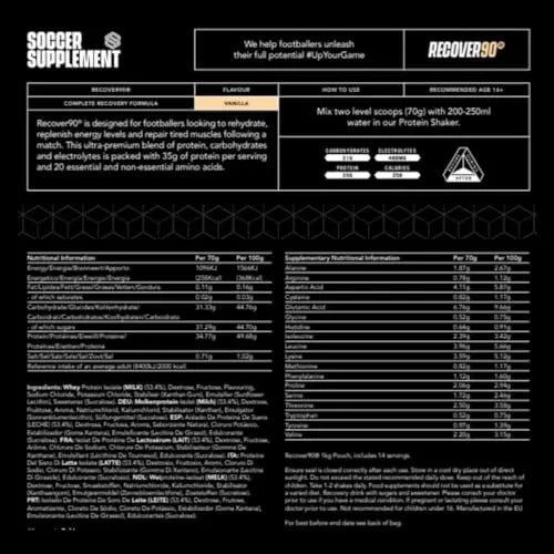 Soccer Supplement - Recover90® Complete Recovery Shake - 31grams of Protein Isolate SOCCER SUPPLEMENT Au supplements