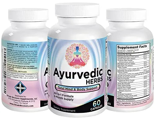 Ayurvedic Herbs (All-in-1) Supplement 2-Month Supply - Ayurveda Mind, Body & Spirit Herb Elevate Recovery Supplements Au supplements