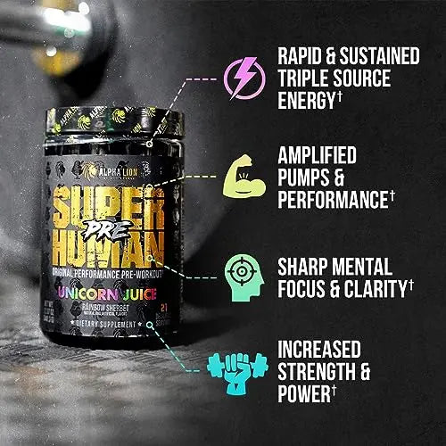 ALPHA LION Superhuman Pre Workout Powder, Beta Alanine, L-Taurine & Tri-Source ALPHA LION Au supplements