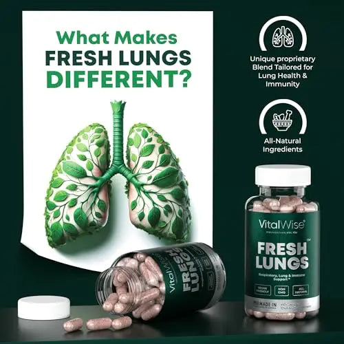 VitalWise Fresh Lungs Lung Detox and Cleanse Supplement with Mullein Leaf Extract VitalWise Au supplements