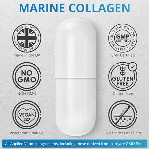 Applied vitamin Marine Collagen Capsules 2000mg-Enhance with Hyaluronic Acid, Zinc, Vitamin C & Biotin 120 Applied Vitamin Au supplements